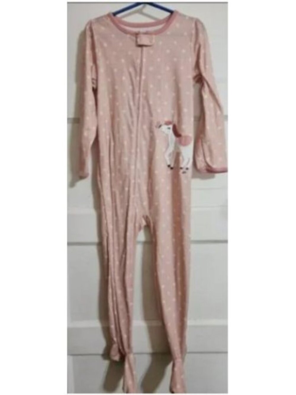 CARTER'S Pink Daisy Print Pony One Piece Sleeper Pajamas Girls Size 5T